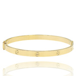 Złota sztywna bransoleta z motywem gwoździa  próba  585