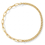 Złoty gruby naszyjnik modowy długość łańcuszka 43 cm próba 585