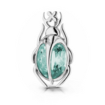 Magiczny Skarabeusz wykonany z białego złota z Topazem kamieniem kreatywności i wytrwałości próba 585