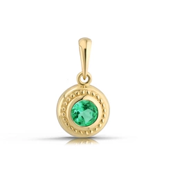 Złota zawieszka Modern ze Szmaragdem 0,25 ct kamieniem młodości