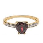 Złoty pierścionek z naturalnym Granatem w kształcie serca 1,43 ct