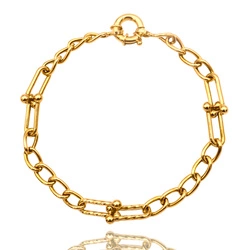 Modowa bransoleta damska wykonana z żóltego złota  , długość 19 cm próba 333