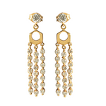 Długie, wiszące kolczyki z cyrkoniami żółte złoto zapięcie  na sztyft  pr. 585 