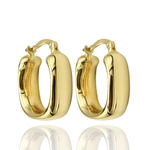 Złote kolczyki koła - kwadraty złoto 375 