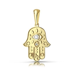 Amulet ochronny Rączka Fatimy z Brylantami 0,037 ct 