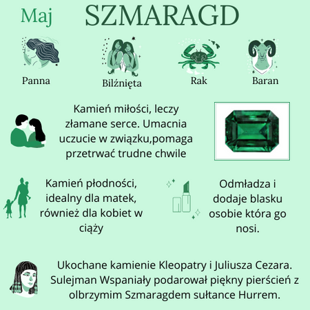 Magiczny złoty Skarabeusz ze Szmaragdem kamieniem piękna i młodości próba 585