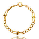 Modowa bransoleta damska wykonana z żóltego złota  , długość 19 cm próba 333