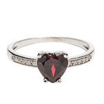 Złoty pierścionek z naturalnym Granatem w kształcie serca 1,43 ct