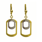 Długie wiszące,  geometryczne kolczyki na angielskim zapięciu białe i żółte złoto pr. 585 