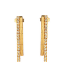 Wiszące kolczyki z cyrkoniami żółte złoto zapięcie na sztyft  pr. 585 