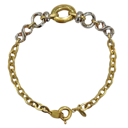 Złota łańcuszkowa  bransoleta trójwymiarowa wykonana ze złota próby 585 