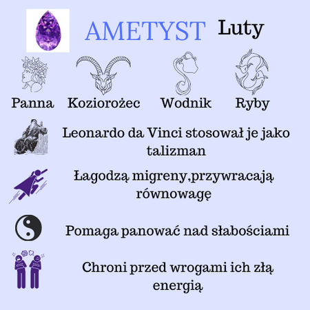 Złota zawieszka Marokański Sen z białego złota z Ametystem 3,7 ct i Cyrkonią próba 585