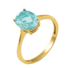 Złoty klasyczny pierścionek z naturalnym Topazem Sky Blue